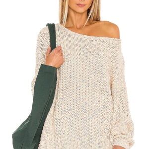 Free People Off-Shoulder Cream Sweater